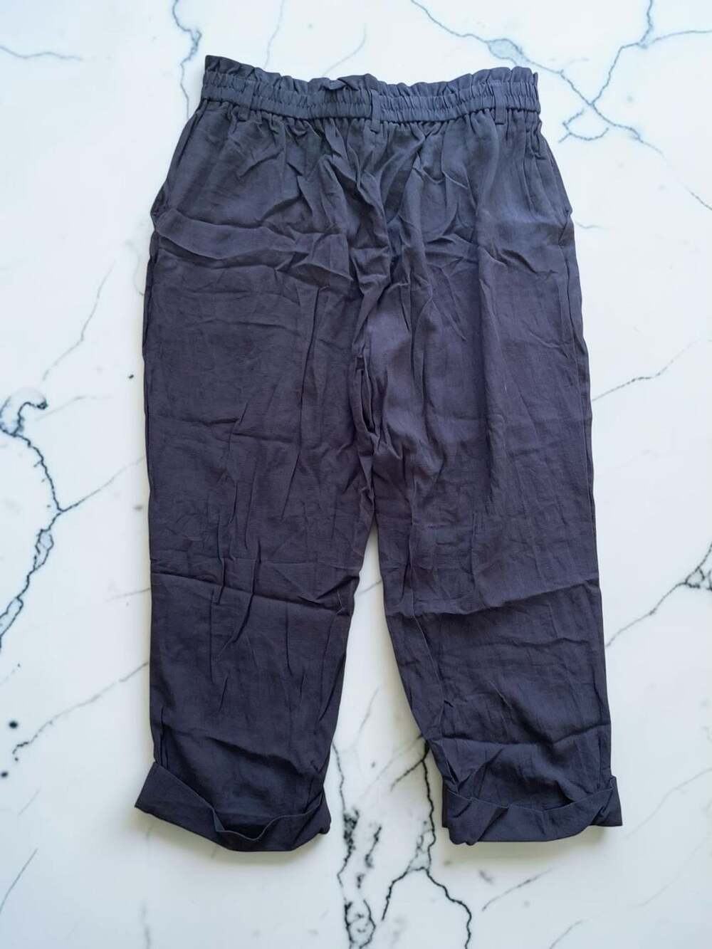 Halara NWOT High Waisted Zipper Pocket Cropped Linen-Feel Pants